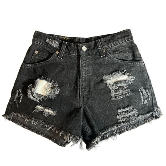 Levi’s vintage Jean shorts cut off black Orange tag size 7 - Picture 3 of 15